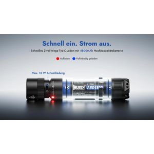 Produktbild für Taschenlampe Wuben L3 schwarz, LED, aufladbar