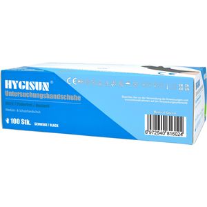 Produktbild für Einmalhandschuhe HYGISUN Intco Nitril, schwarz, 100 Stück