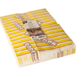 Produktbild für Popcorntüten Papstar 86617 gelb-rot-weiß gestreift