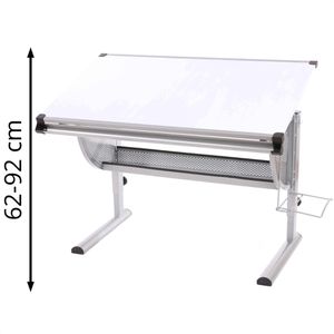 Kinderschreibtisch Mendler Oxford, aus Holz / Metall, weiß