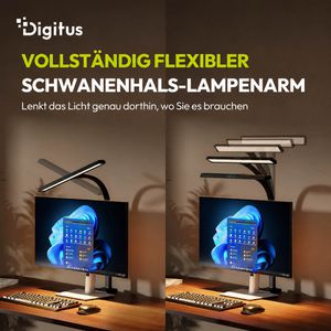 Produktbild für Schreibtischlampe Digitus DA-90490, schwarz, LED, dimmbar