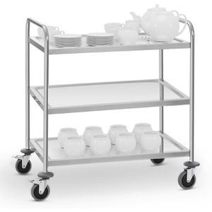 Produktbild für Servierwagen Royal-Catering RCSW-3SQ2, silber, aus Edelstahl