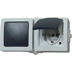 Produktbild für Steckdose Kopp Nautic, IP44, Aufputz