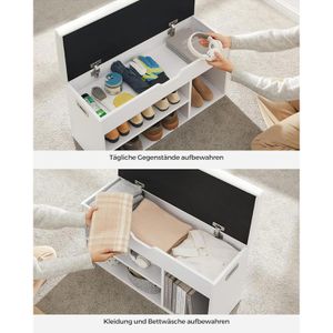 Produktbild für Schuhbank Vasagle LHS30W, weiß, aus Holz