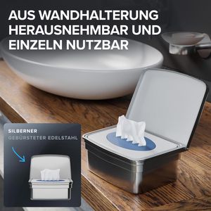 Produktbild für Feuchttücherbox ovimar Taksensand 81004228, silber