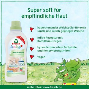 Produktbild für Weichspüler Frosch Baby Wäsche-Weich, Bio-Qualität, vegan