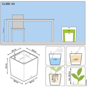 Produktbild für Übertopf Lechuza CUBE 40, schwarz hochglanz, 39 x 40 x 39 cm