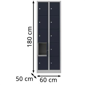 Produktbild für Schließfachschrank Lüllmann 520528, anthrazit