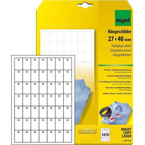 Hängeetiketten Sigel LP 715, 27 x 40 mm