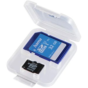 Hama Speicherkarten-Box 95988, für 1 SD- und 1 Micro-SD-Karte, transparent
