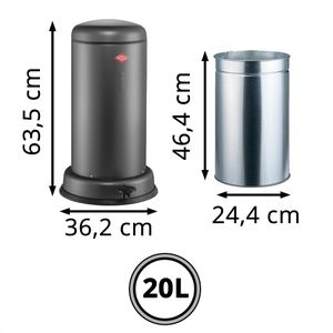 Produktbild für Mülleimer Wesco Baseboy, mattgrau