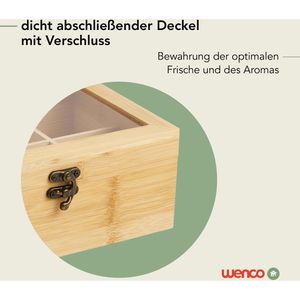 Produktbild für Teebox wenco 555128, für Teebeutel, natur, aus Bambus