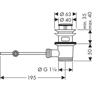 Produktbild für Ablaufgarnitur hansgrohe Zugstange 94139000, aus Messing