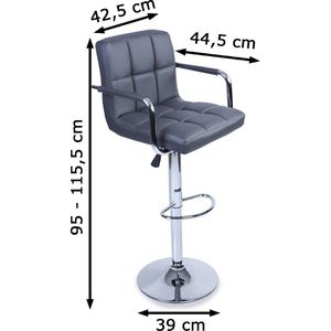 Produktbild für Barhocker Tresko BH-015, drehbar mit Lehne