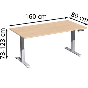 Produktbild für Schreibtisch Geramöbel Elevate Basic, buche / silber