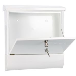 Produktbild für Briefkasten Burg-Wächter Vario Set, 86720, weiß, aus Stahl