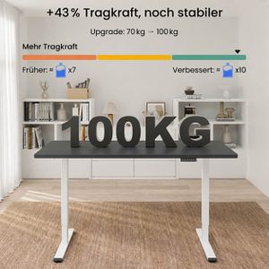 Produktbild für Schreibtisch FlexiSpot E1B Pro, weiß / schwarz
