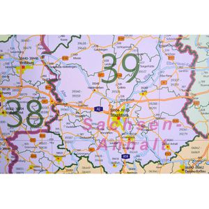 Produktbild für Deutschlandkarte GeoMetro XL Postleitzahlenkarte, rahmenlos