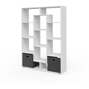 Produktbild für Bücherregal Vicco 54302, weiß, mit 2 Faltboxen