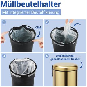 Produktbild für Mülleimer Wenko Leman, gold