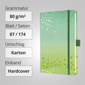 Produktbild für Notizbuch Sigel Jolie Confetti Lime, JN347, Karton Hardcover