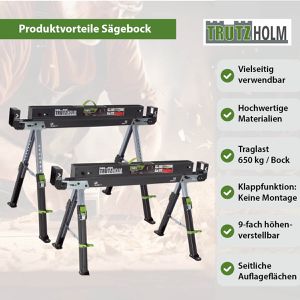 Produktbild für Arbeitsbock Trutzholm 28516901,Sägebock 2.0 DELUXE, bis 1300kg