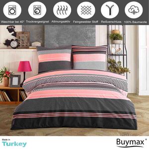 Produktbild für Bettwäsche Buymax Zigo, rosa, schwarz, Renforcé