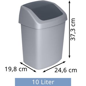 Produktbild für Mülleimer Curver Swing-Top 10 L, grau