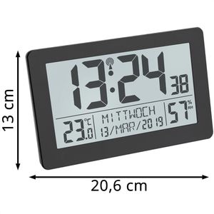 Produktbild für Wanduhr TFA 60.2557.01, Kunststoff, digital, Funkuhr