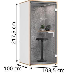Produktbild für Telefonbox Hammerbacher SilentSpace, grau / weiß