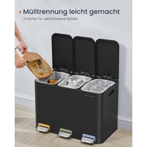 Produktbild für Mülleimer Songmics LTB740B02, schwarz