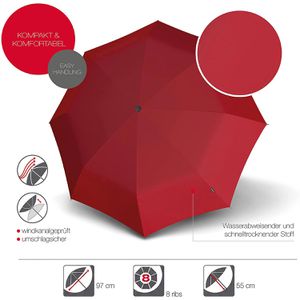 Produktbild für Regenschirm Knirps T.200 M Duomatic, red, sturmfest
