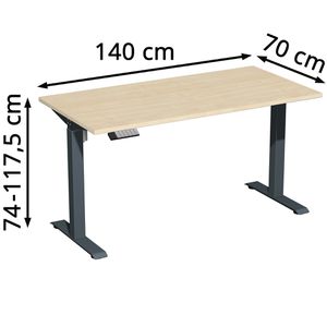Produktbild für Schreibtisch Geramöbel Elevate Home, ahorn / anthrazit