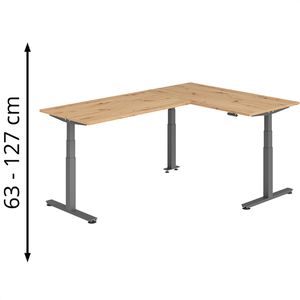 Schreibtisch Hammerbacher XDSMW, eiche / graphit
