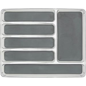 Produktbild für Besteckkasten Wenko Anti-Rutsch, transparent/grau, Kunststoff