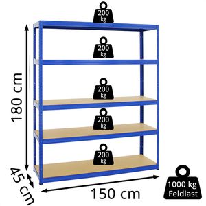 Produktbild für Weitspannregal PROREGAL Giant Elephant, 5 Holzböden