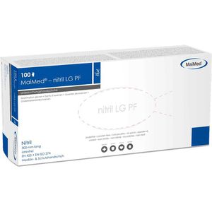 Produktbild für Einmalhandschuhe MaiMed nitril LG PF, blau, 100 Stück