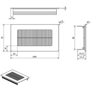 Produktbild für Kabeldurchlass SO-TECH TONDO, 100 mm, rechteckig