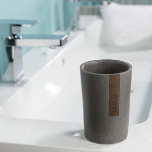 Produktbild für Zahnputzbecher Sealskin Pierra, grau, aus Kunststein