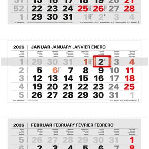 Produktbild für 3-Monatskalender Kalenderwerk Varius mit Ferienübersicht, 2026