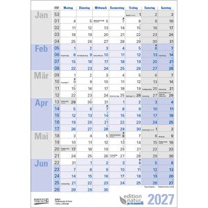 Produktbild für Tafelkalender Korsch 259627, blau, im Hochformat