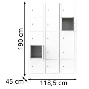 Produktbild für Schließfachschrank Lüllmann XL, 523920, lichtgrau
