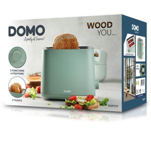 Produktbild für Toaster Domo Wood You DO973T mit 6 Röststufen &amp; Auftaufunktion