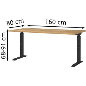 Produktbild für Schreibtisch Germania Mailand, 7911-593, eiche / schwarz