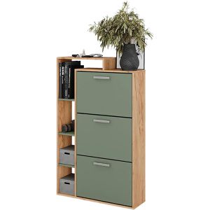 Schuhschrank Vicco Orlando, eiche / grün
