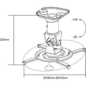 Produktbild für Beamer-Deckenhalterung LogiLink BP0003, weiß