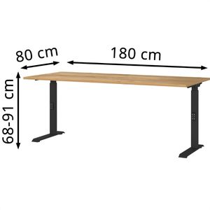 Produktbild für Schreibtisch Germania Mailand, 7912-593, eiche / schwarz