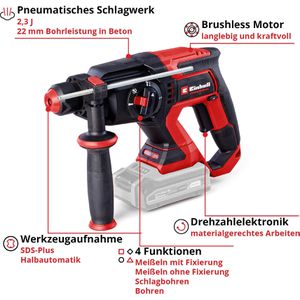 Produktbild für Bohrhammer Einhell-Professional TP-HD 18/22 D Li BL-Solo, SDS+