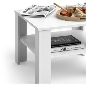 Produktbild für Couchtisch Vicco Homer, aus Holz, weiß