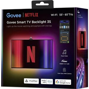 Produktbild für LED-Streifen Govee Netflix Envisual TV, dimmbar, weiß + RGB